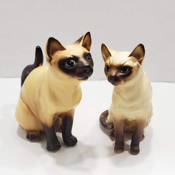 Enesco Other - Vintage Enesco 80s Siamese Cats Blue Eyed Ceramic